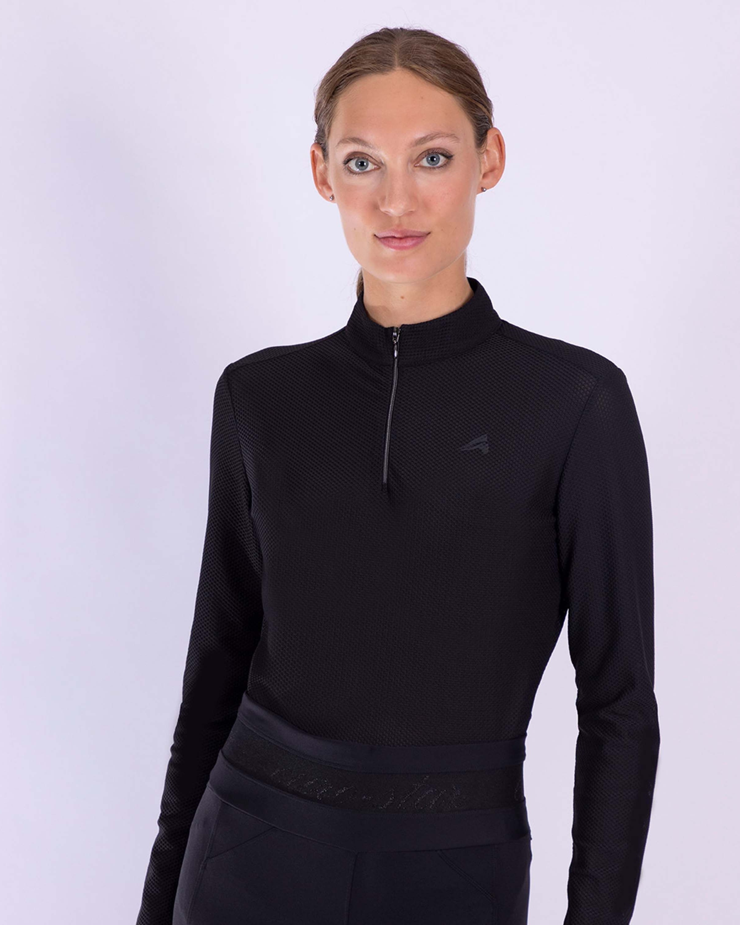 Shirt Damen Valetta longsleeve in schwarz