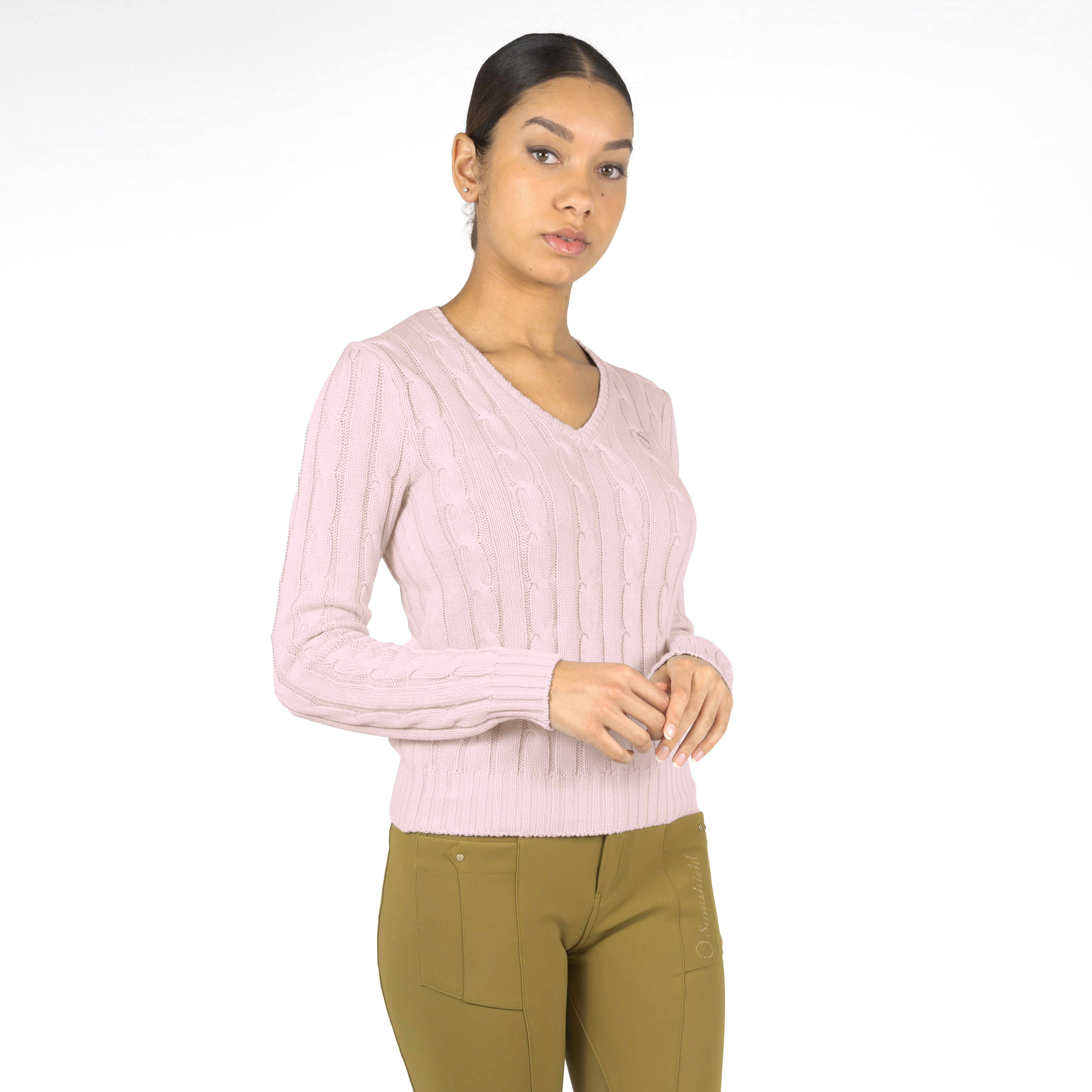 Pullover Damen Lisa Twisted in Powder Pink