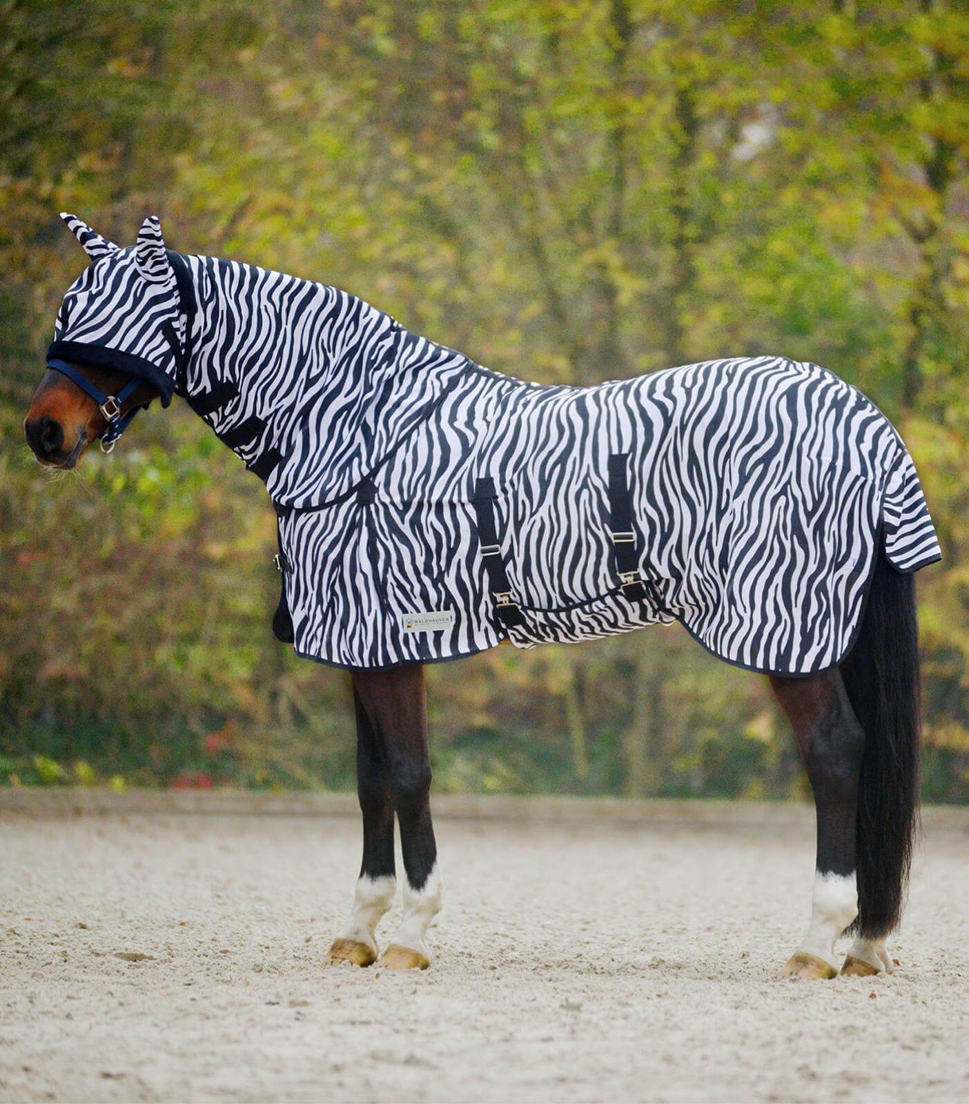 Fliegendecke Zebra in schwarz/weiß